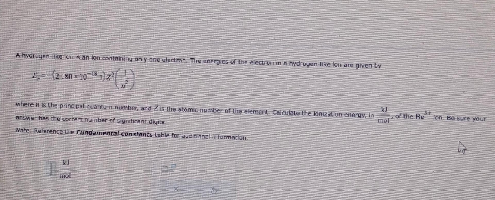 solved-a-hydrogen-like-ion-is-an-ion-containing-only-one-chegg