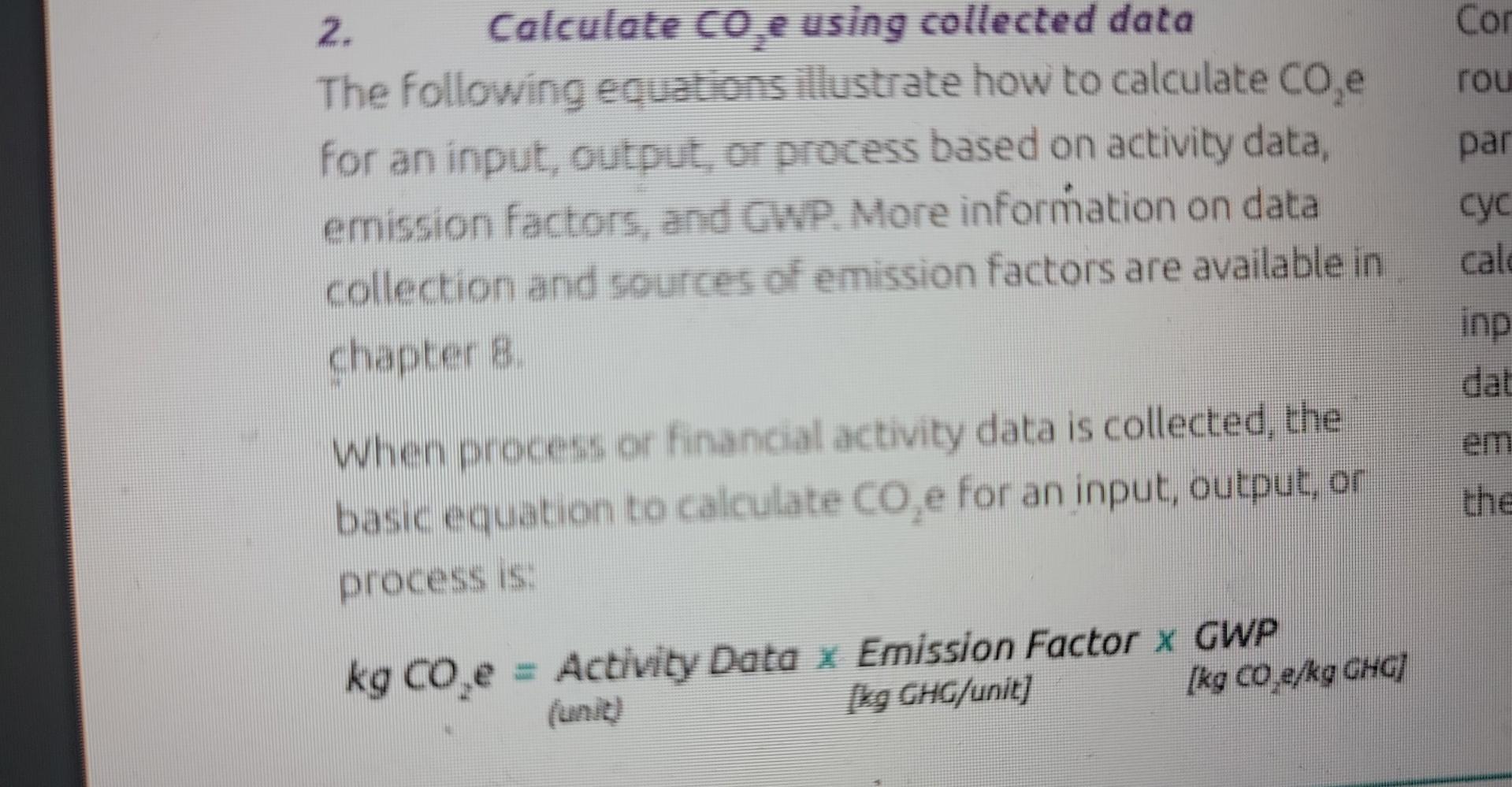 Solved 2 Calculate CO2 E Using Collected Data The Following Chegg Com   Image 