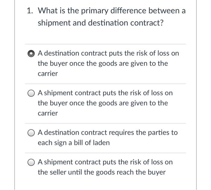 solved-1-what-is-the-primary-difference-between-a-shipment-chegg