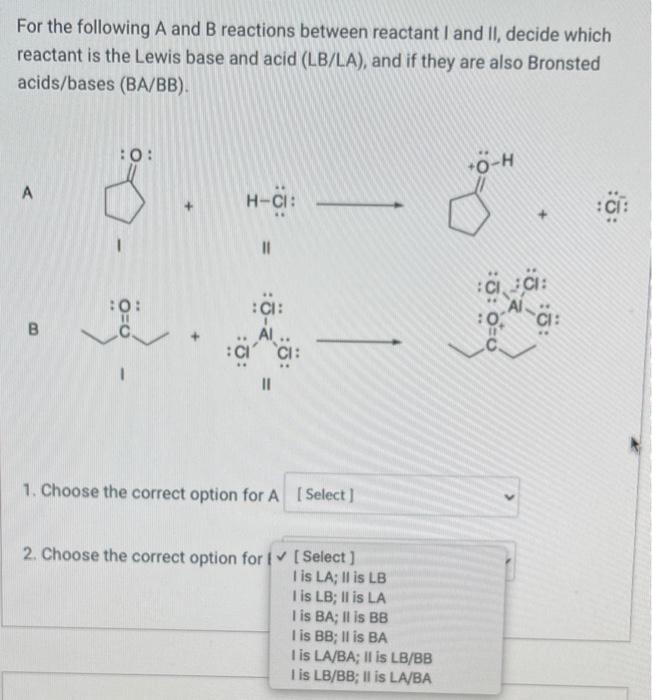 Solved For The Following A And B Reactions Between Reactant | Chegg.com