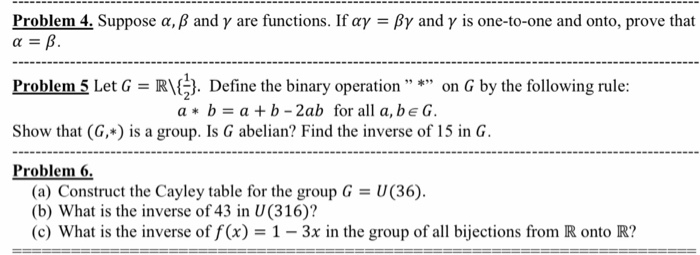 Solved Problem 4 Suppose A Ss And Y Are Functions If Ay Chegg Com