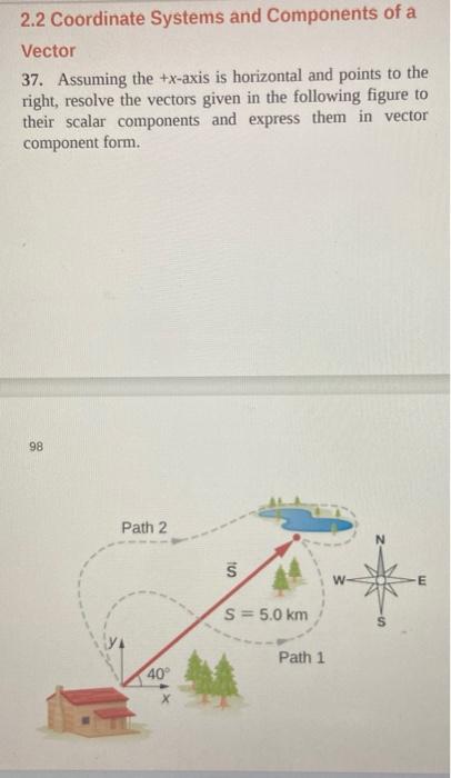 Solved 2.2 Coordinate Systems And Components Of A Vector 37. | Chegg.com