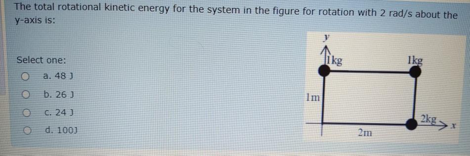Solved The total rotational kinetic energy for the system in | Chegg.com