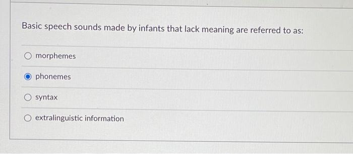 Solved Question 1 The smallest units of meaningful speech | Chegg.com