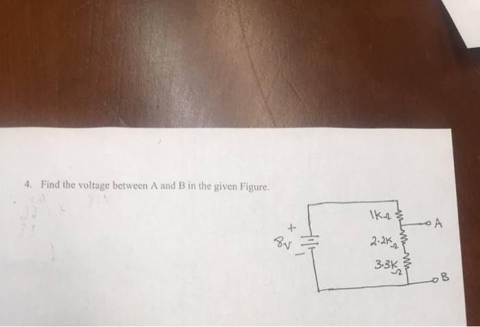 Solved 4. Find the voltage between A and B in the given | Chegg.com