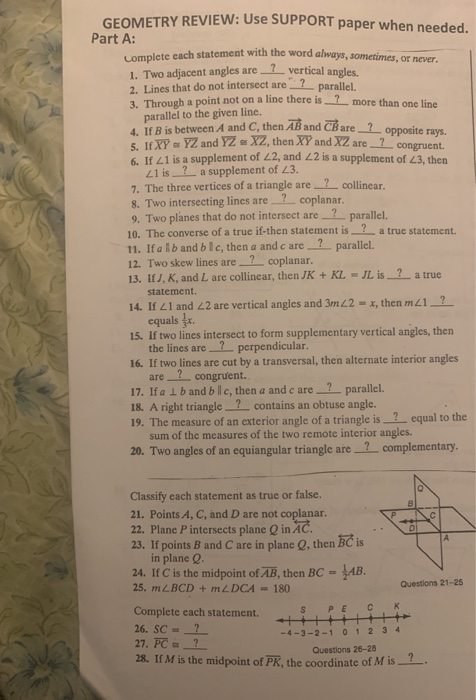 Eometry Review Use Support Paper When Needed Part Chegg 