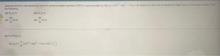 Solved Ene Lolowing A My 4 3 B M1 2 A] C 2 In 4 6y