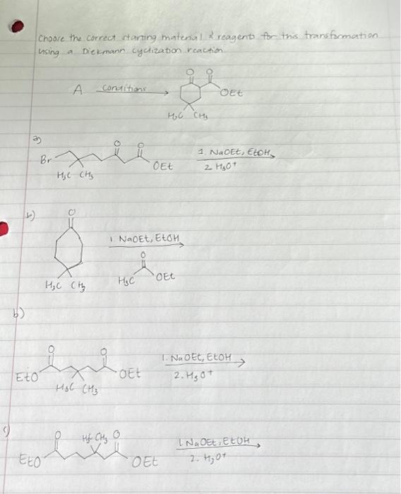 Solved Choore the correct ctaning matenal ? reagents for | Chegg.com