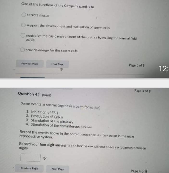 Solved One of the functions of the Cowper's gland is to