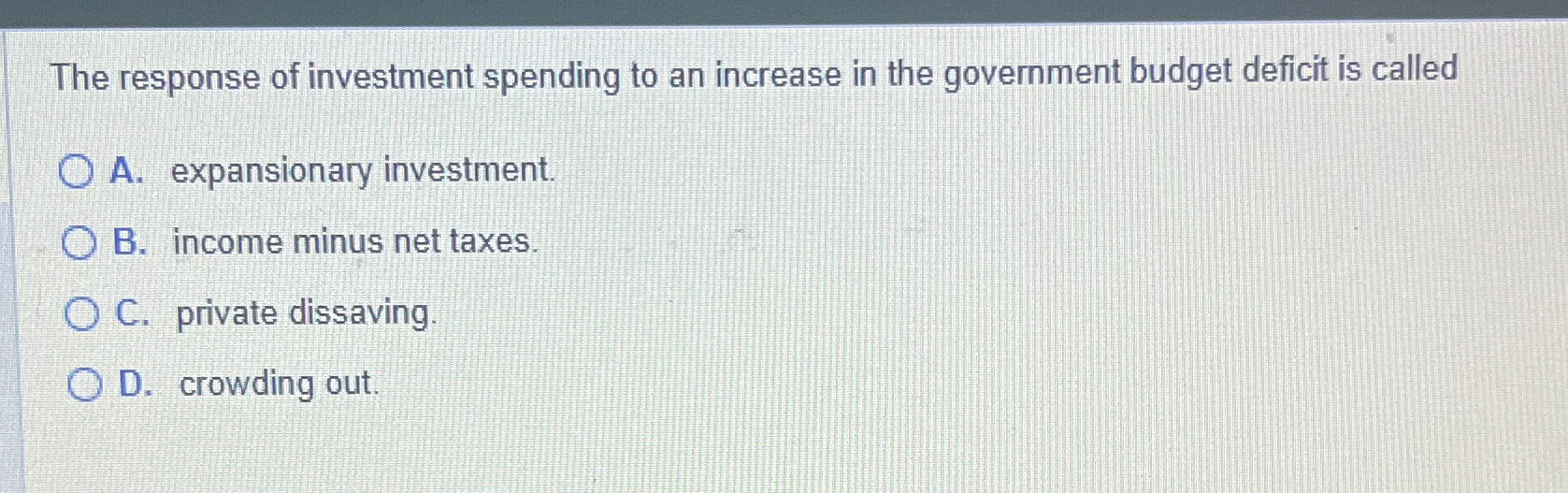 Solved The response of investment spending to an increase in