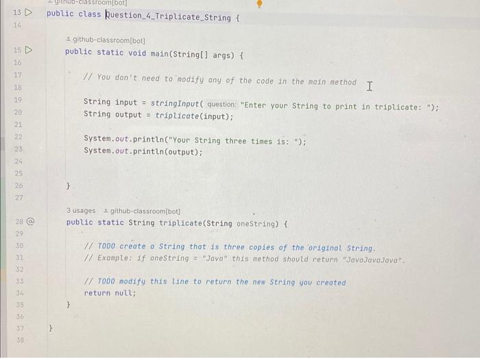 Solved import static input. Inpututils.stringInput; Finish | Chegg.com