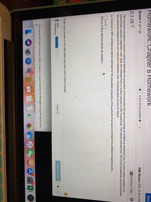 Solved Save Homework: Chapter 8 Homework Score: 0 of 1 pt 4 | Chegg.com