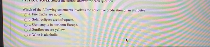 Solved ect the correct answer for each question. Which of | Chegg.com