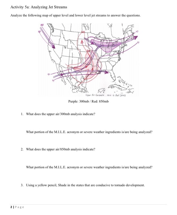 Solved Activity Sa: Analyzing Jet Streams Analyze the | Chegg.com