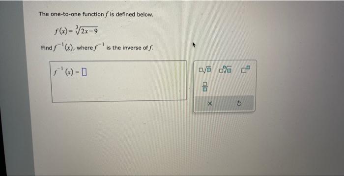 Solved The one-to-one function f is defined below. | Chegg.com