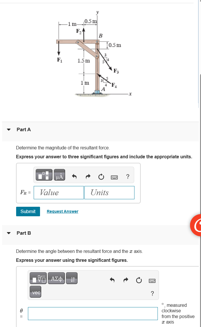 Solved Part ADetermine The Magnitude Of The Resultant | Chegg.com