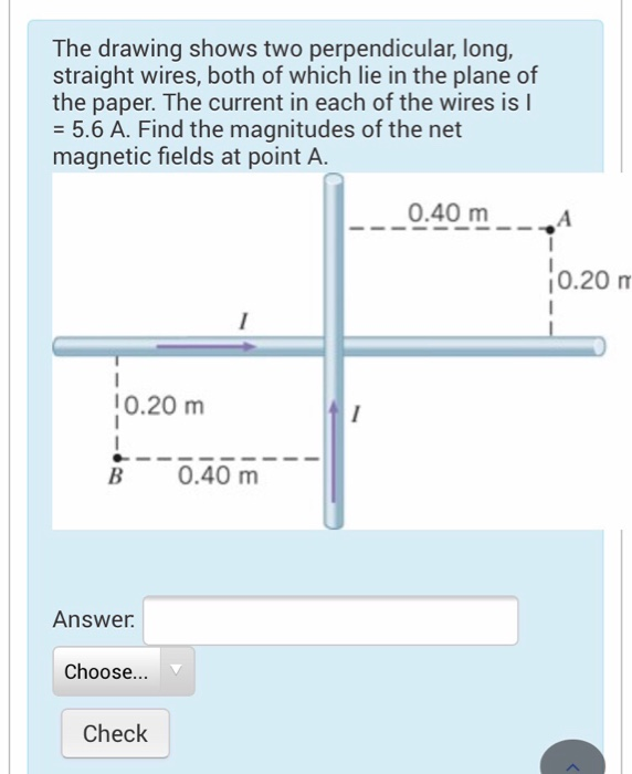 Solved The drawing shows two perpendicular, long, straight