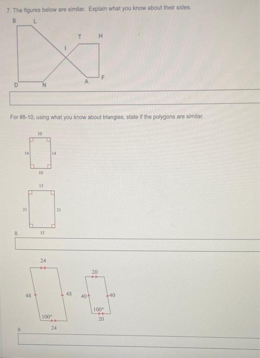 Solved 7. The figures below are similar. Explain what you | Chegg.com