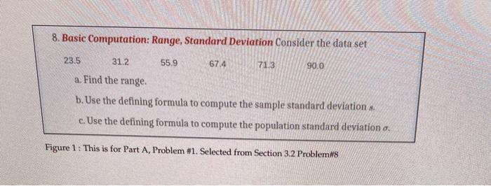 Solved 8. Basic Computation: Range, Standard Deviation | Chegg.com