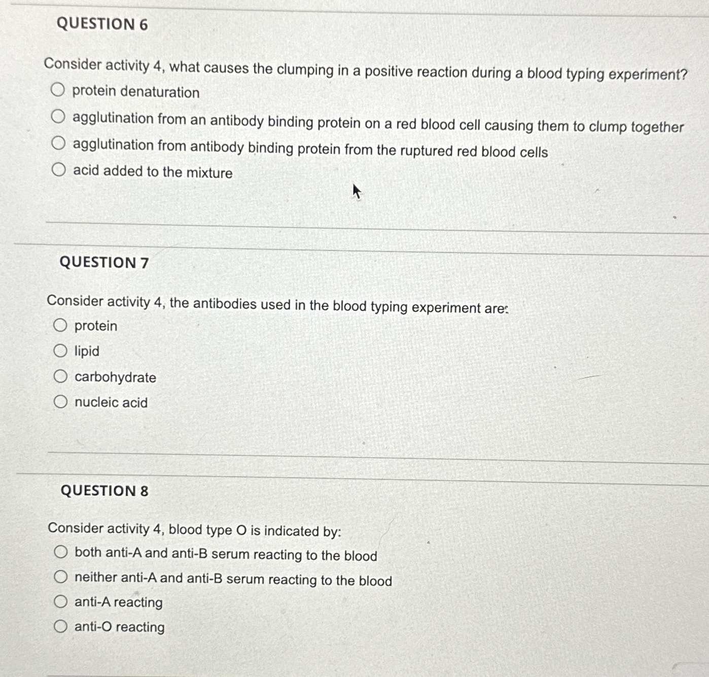 Solved QUESTION 6Consider activity 4 , ﻿what causes the | Chegg.com