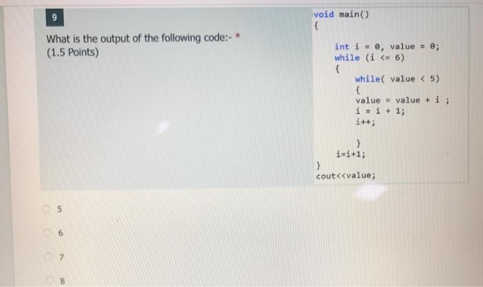 Solved void main() { What is the output of the following | Chegg.com