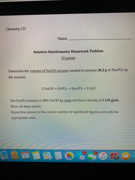 stoichiometry homework #2 chemistry corner