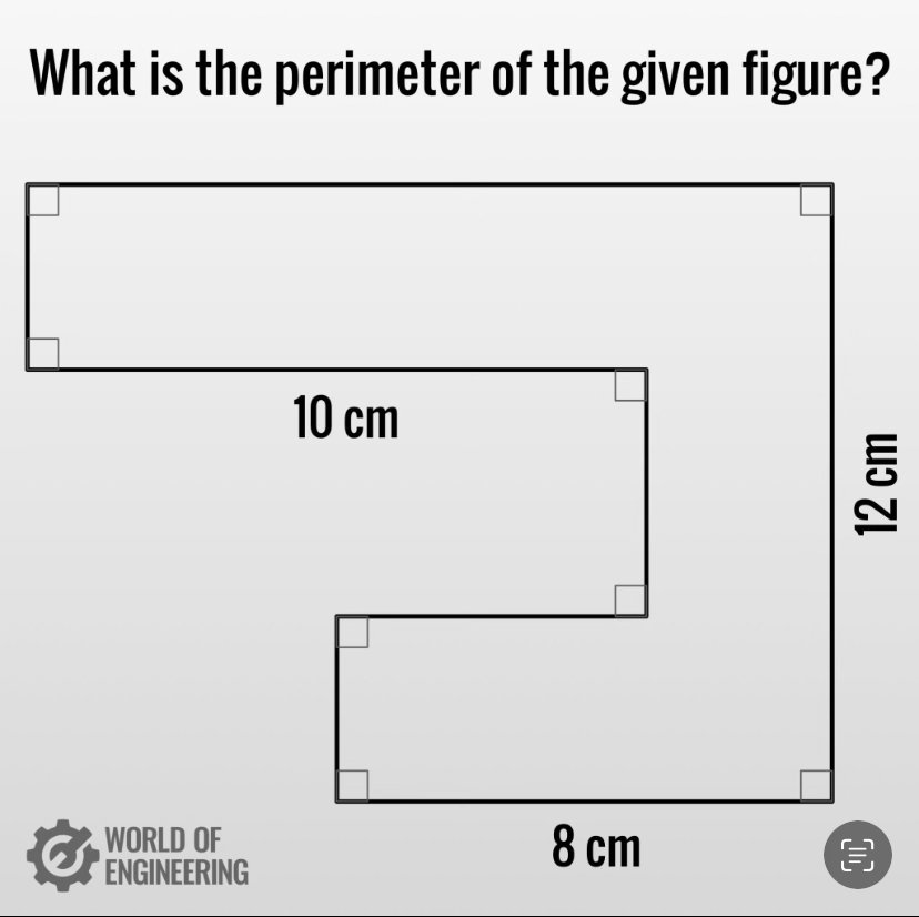 Solved What is the perimeter of the given figure? | Chegg.com