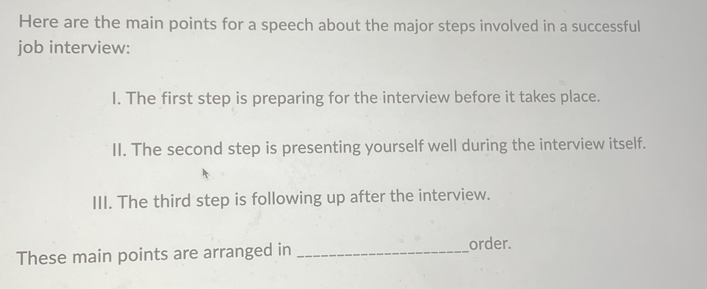 Solved Here are the main points for a speech about the major | Chegg.com
