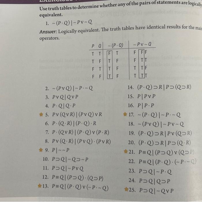 Use Truth Tables To Determine Whether Any Of The