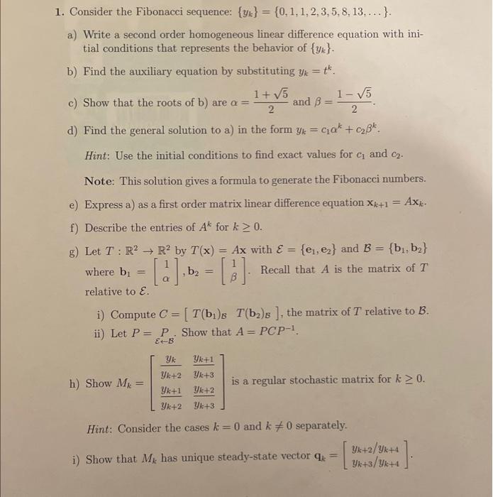 1 Consider The Fibonacci Sequence 5403