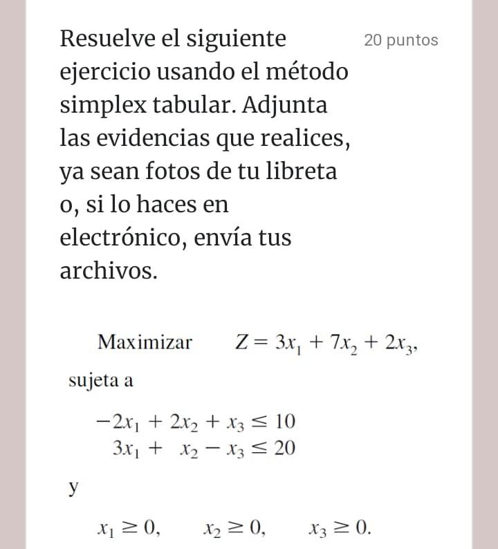 Solved PLEASE ASAP Using Simplex Method Maximize z = 3x1 + | Chegg.com