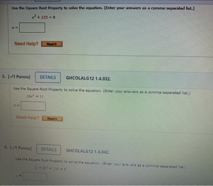 Solved Use the Square Root Property to solve the equation. | Chegg.com