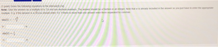 Solved (1 point) Solve the following equations in the | Chegg.com