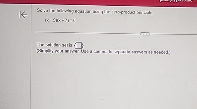 Solved Solve the following equation using the zero-product | Chegg.com