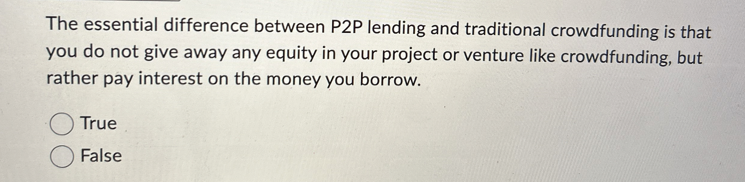 Solved The essential difference between P2P lending and | Chegg.com