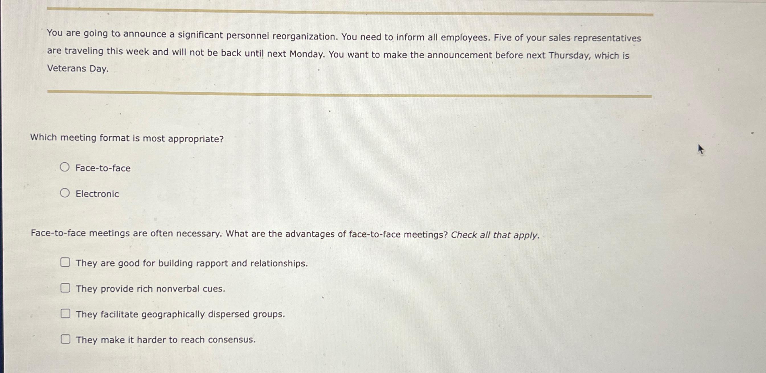 Solved You are going to announce a significant personnel | Chegg.com