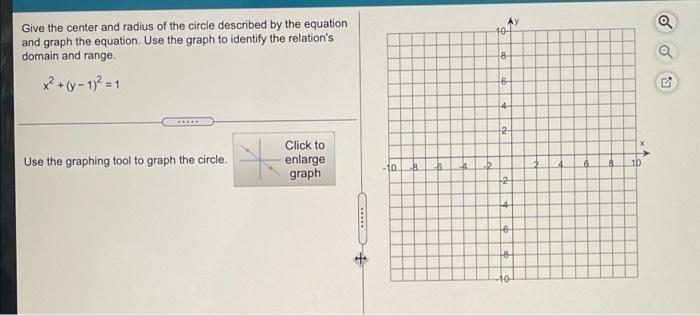 Solved 15 Give the center and radius of the circle described | Chegg.com