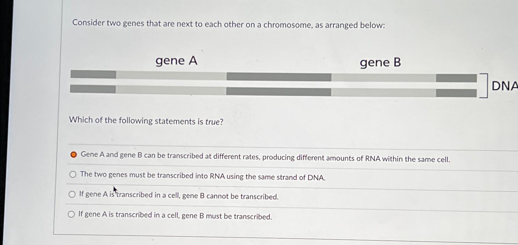 Solved Consider Two Genes That Are Next To Each Other On A | Chegg.com