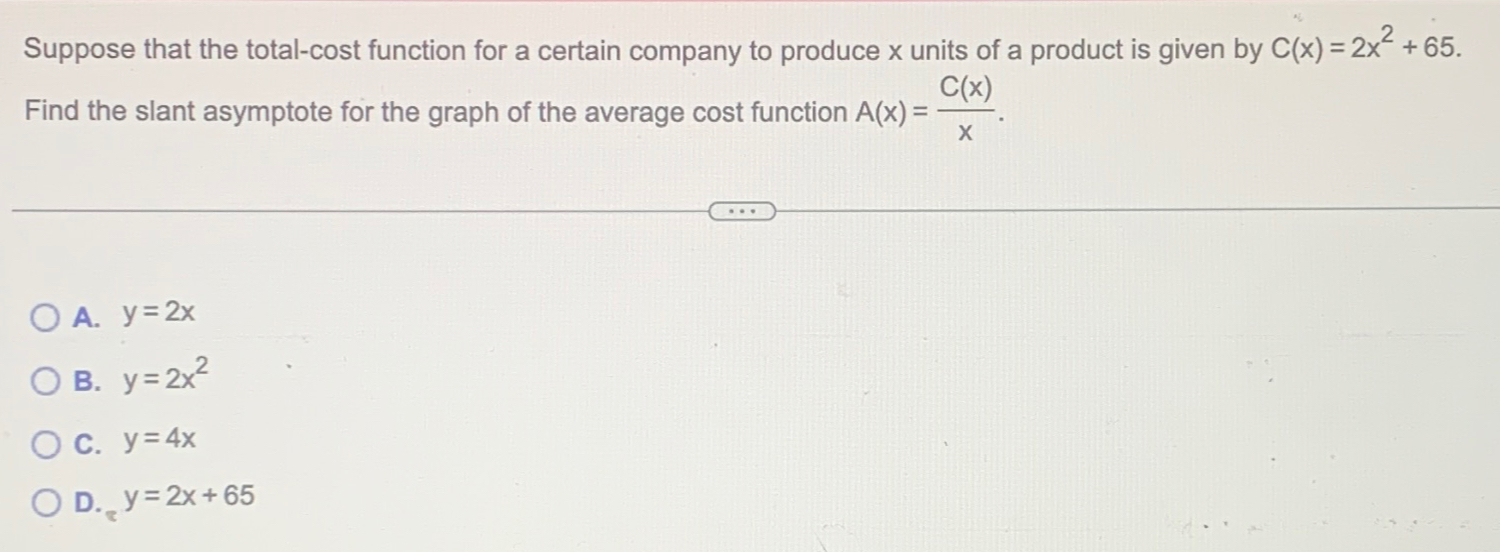 Solved Suppose that the total-cost function for a certain | Chegg.com