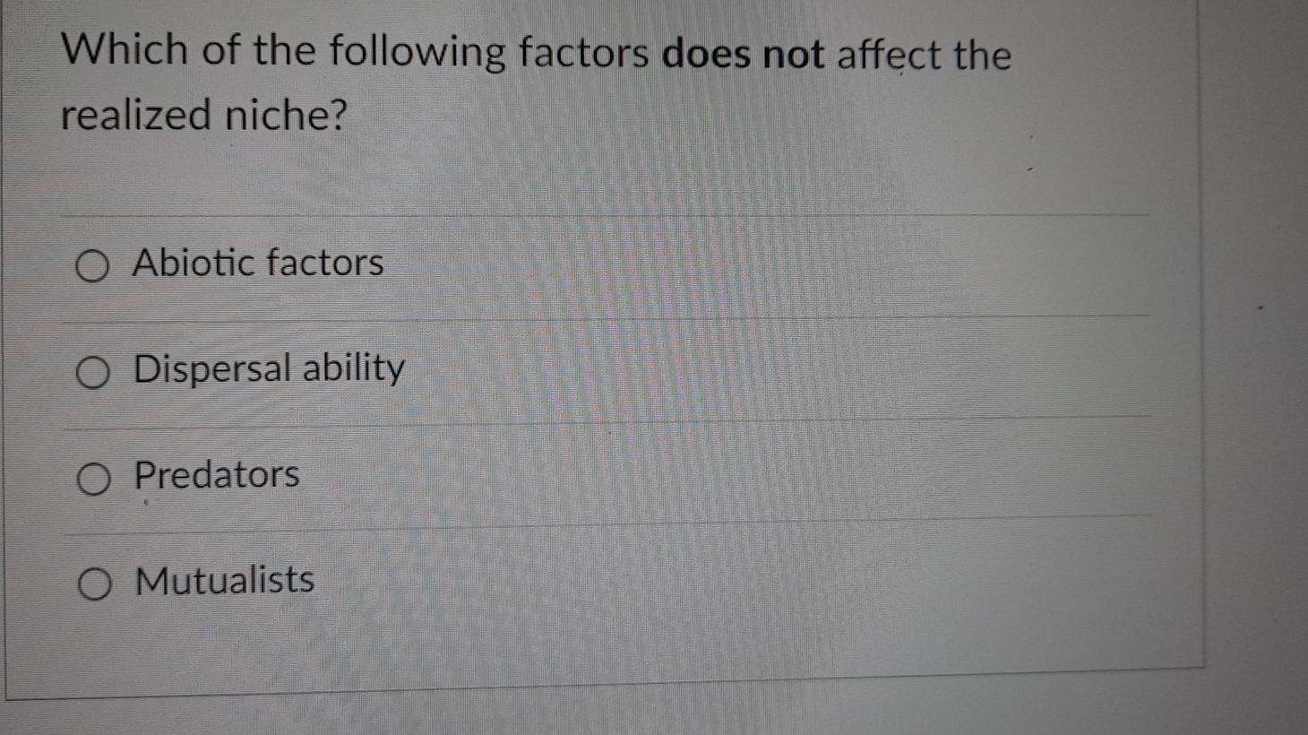 Solved Which of the following factors does not affect the | Chegg.com