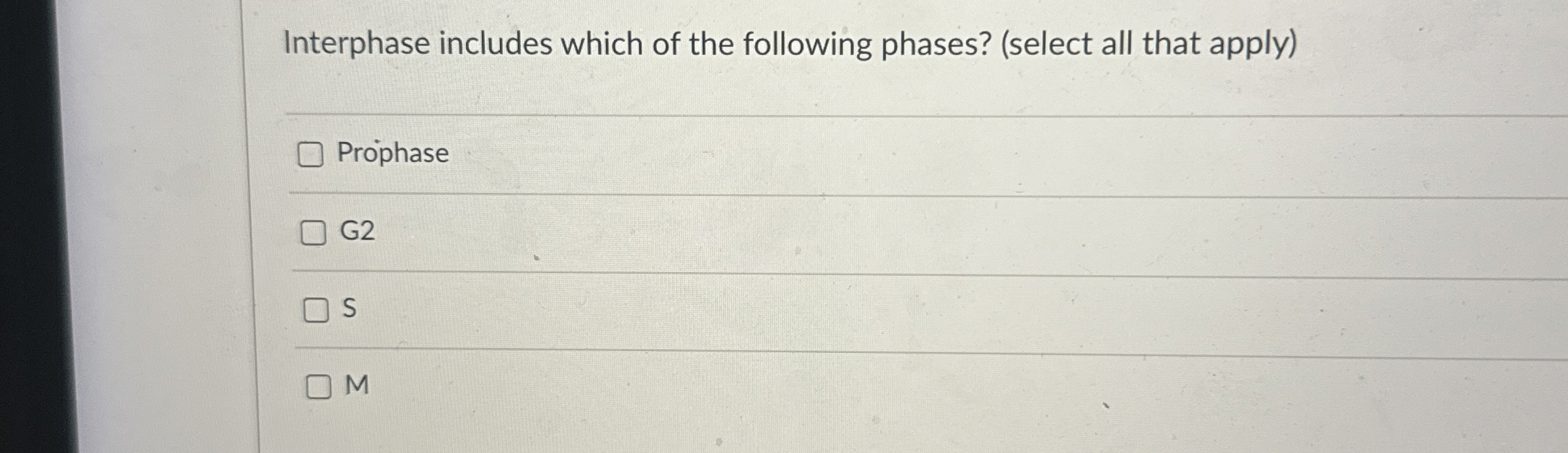 Solved Interphase includes which of the following phases? | Chegg.com