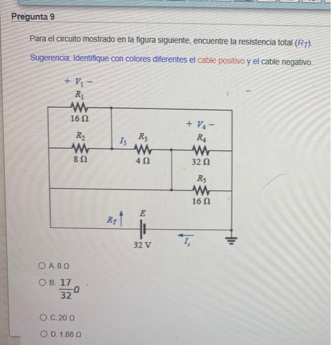 Solved Pregunta 9 Para El Circuito Mostrado En La Figura | Chegg.com