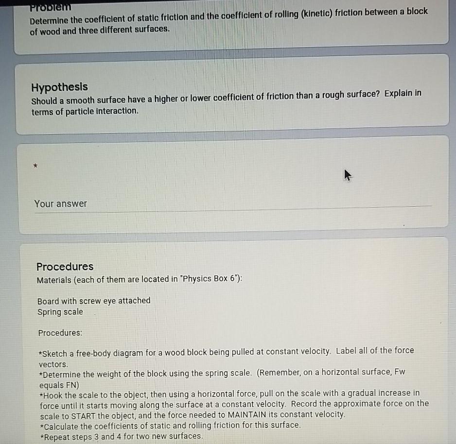 Solved Lab - Coefficient of Friction #1 Start Assignment Due | Chegg.com