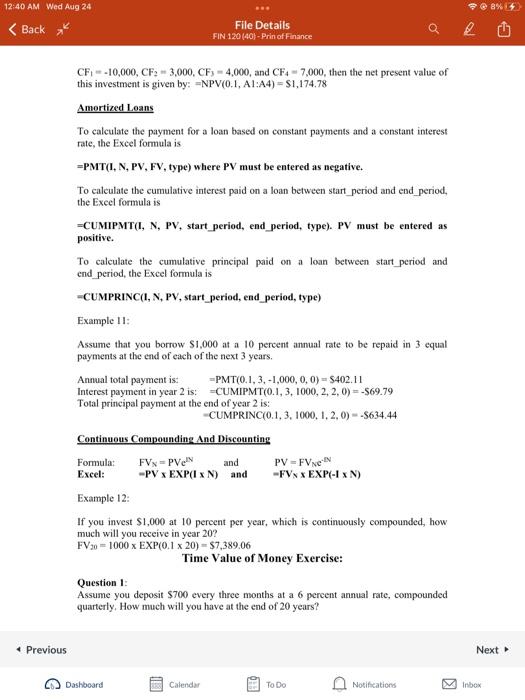 Solved MODULE IV: TIME VALUE OF MONEY INTRODUCTION The time | Chegg.com