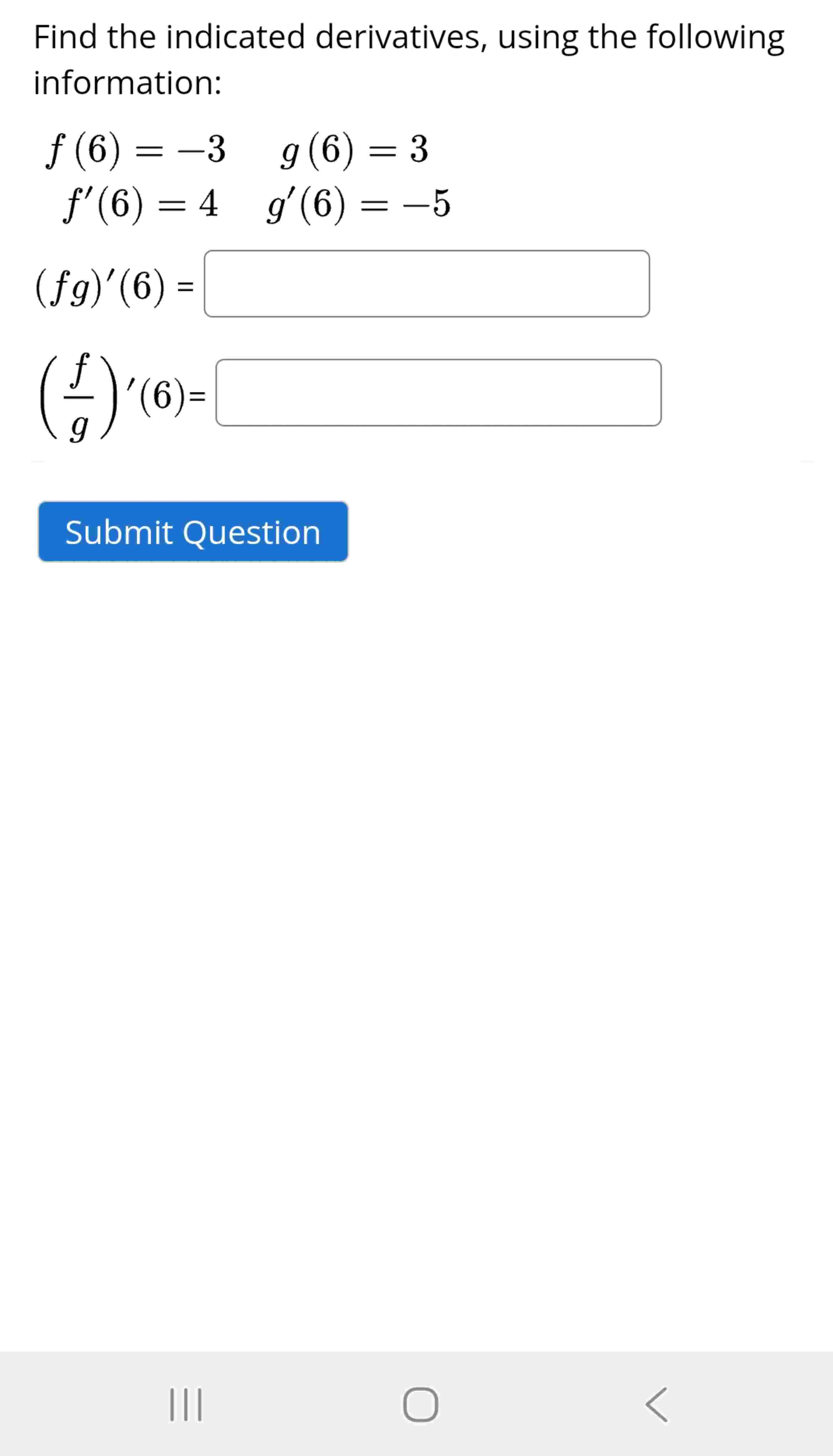 Solved Find the indicated derivatives, using the | Chegg.com