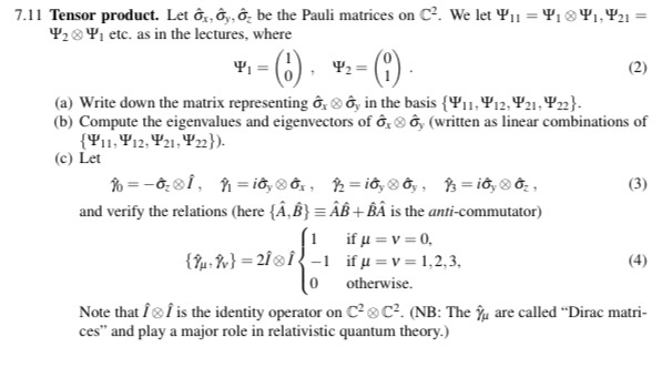 Solved 0 7 11 Tensor Product Let E E Be The Paul Chegg Com