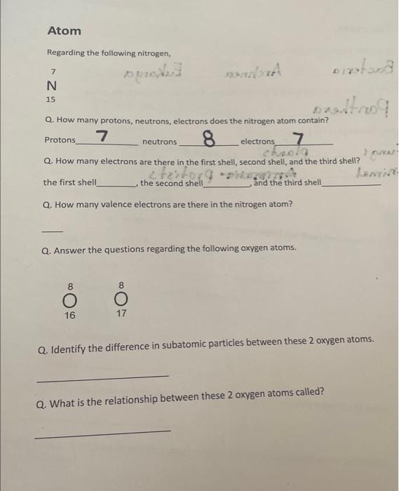 total charge of 7 protons 7 neutrons and 7 electrons