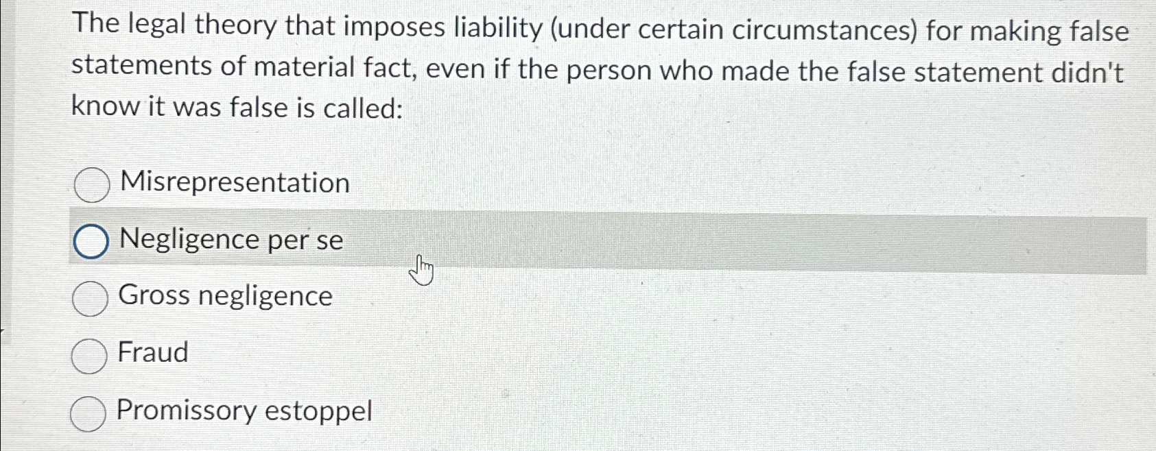 Solved The legal theory that imposes liability (under | Chegg.com