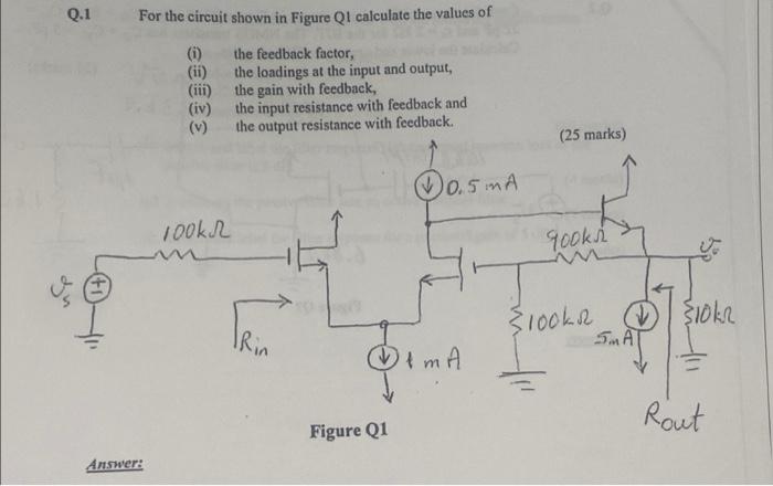 Solved Q.1 For the circuit shown in Figure QI calculate the | Chegg.com