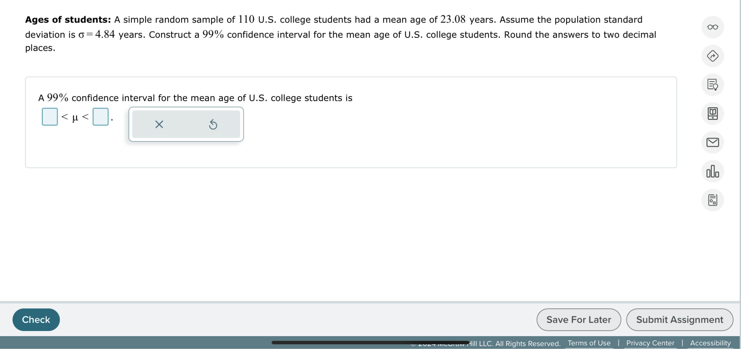 assume that the ages of first year college students